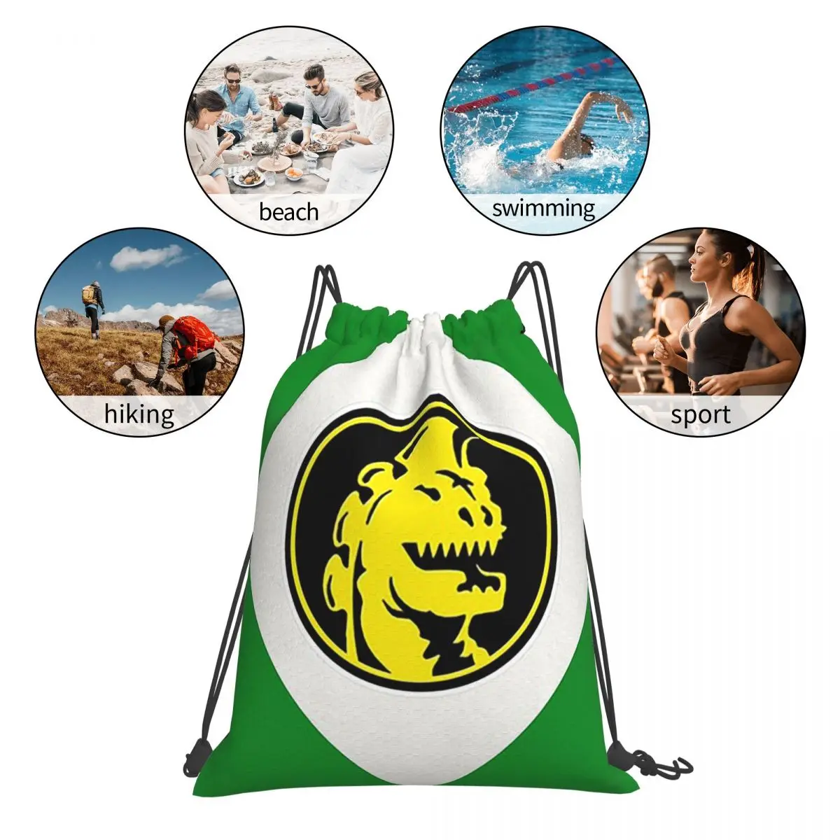 Dragonzord Backpacks Casual Portable Drawstring Bags Drawstring Bundle Pocket Sports Bag Book Bags For Man Woman School image 6