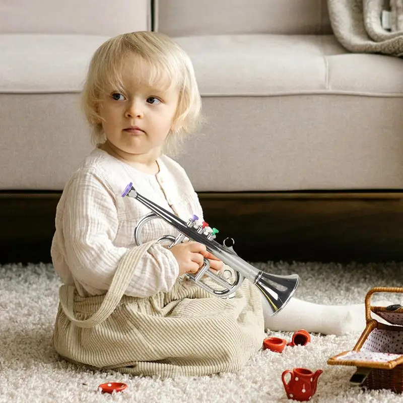 Trompete Horn Spielzeug Blechblasinstrumente Kinder Spielzeug Trompete Horn Eltern-Kind-Musikinstrumente Lehrmittel für Jungen Mädchen Kleinkind