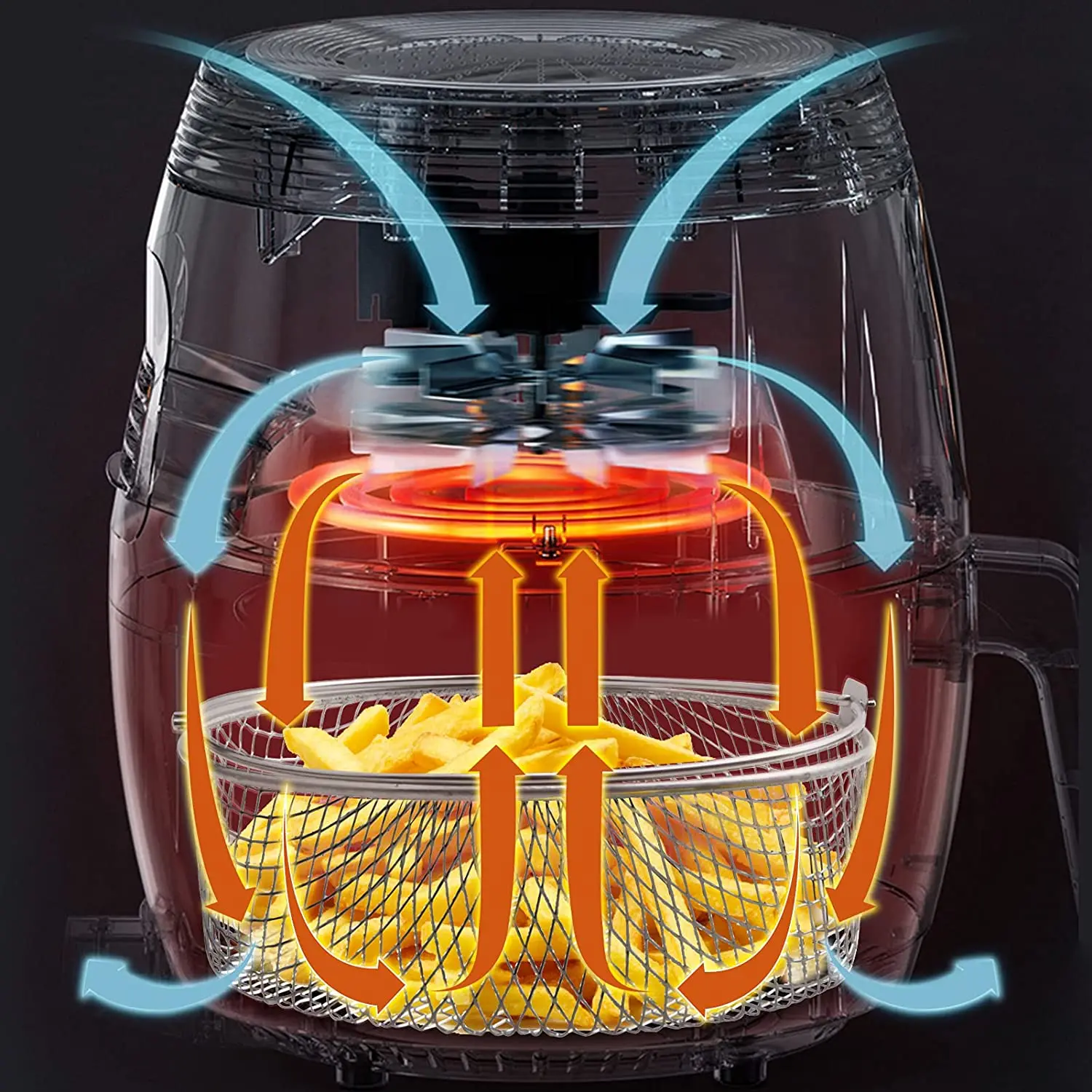 سلة مقلاة هوائية لسلة باخرة شبكية لـ Ninja Foodi 6.5، 8Qt، سلة مقلاة هوائية، سلة مقلاة هوائية بمقبض