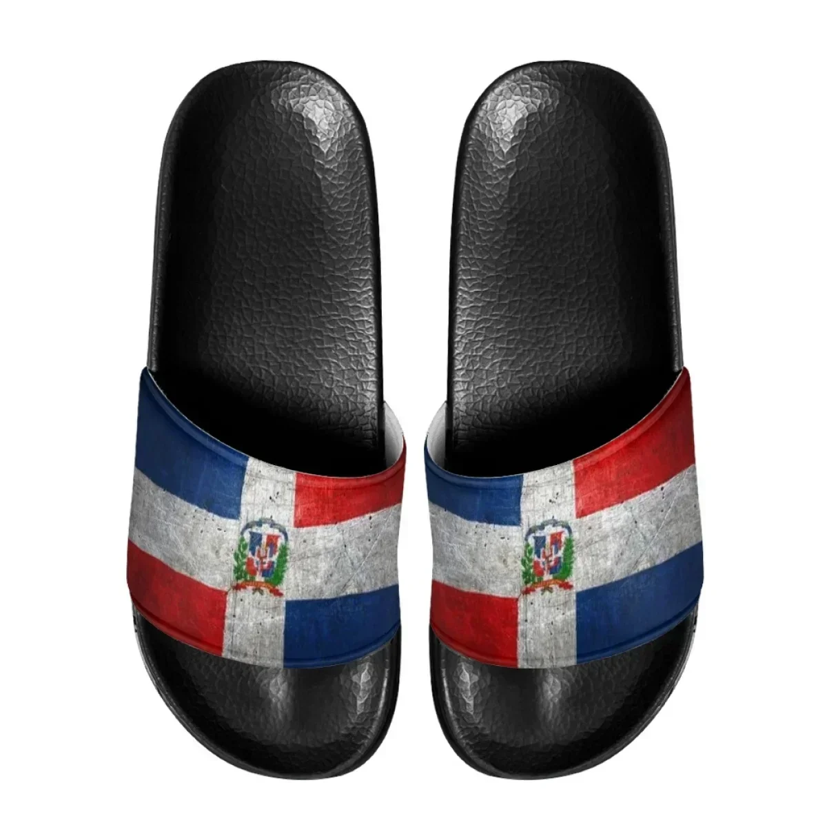 Dominican Republic Flag Comfortable Outdoor Sandals Black Soft Fashion Casual Beach Walking Shoes High Quality Hotel Slippers