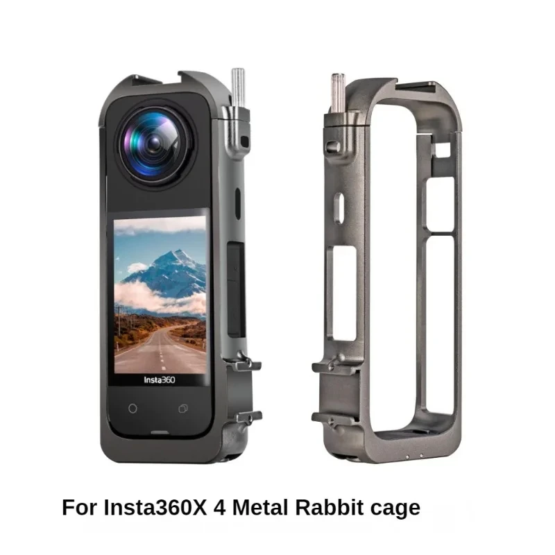 For Insta360 X4 Metal Rabbit Cage Frame Insta 360 X4 Camera Protective Expansion Frame Case Plastic Border Camera Accessories