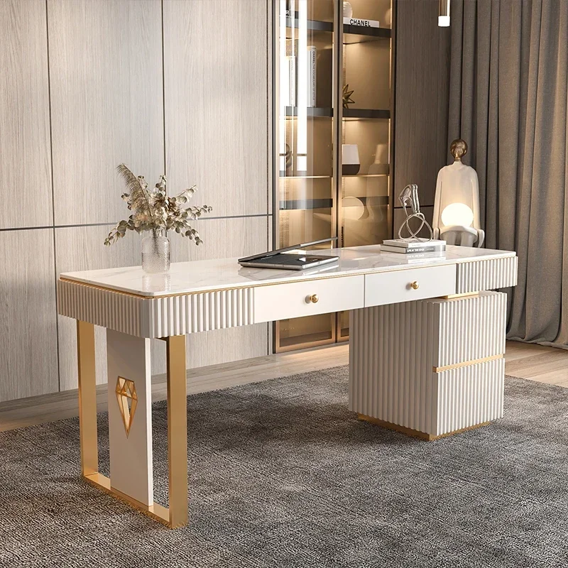 Storage Luxury Office Desks With Drawers  Shelf Standing Table Computer Desks Home Bedroom Mesas De Escritorio Office Furniture