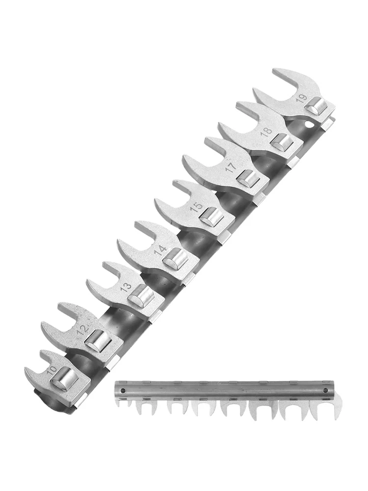 8Pcs 3/8 Inch Drive Crowfoot Wrench Set 10-12-13-14-15-17-18-19mm Metric Chrome Plated Crow Foot Metric Keys Set Multitool