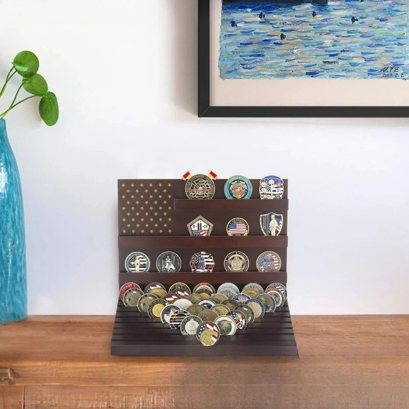 Wooden Commemorative Coin Medal Display Stand