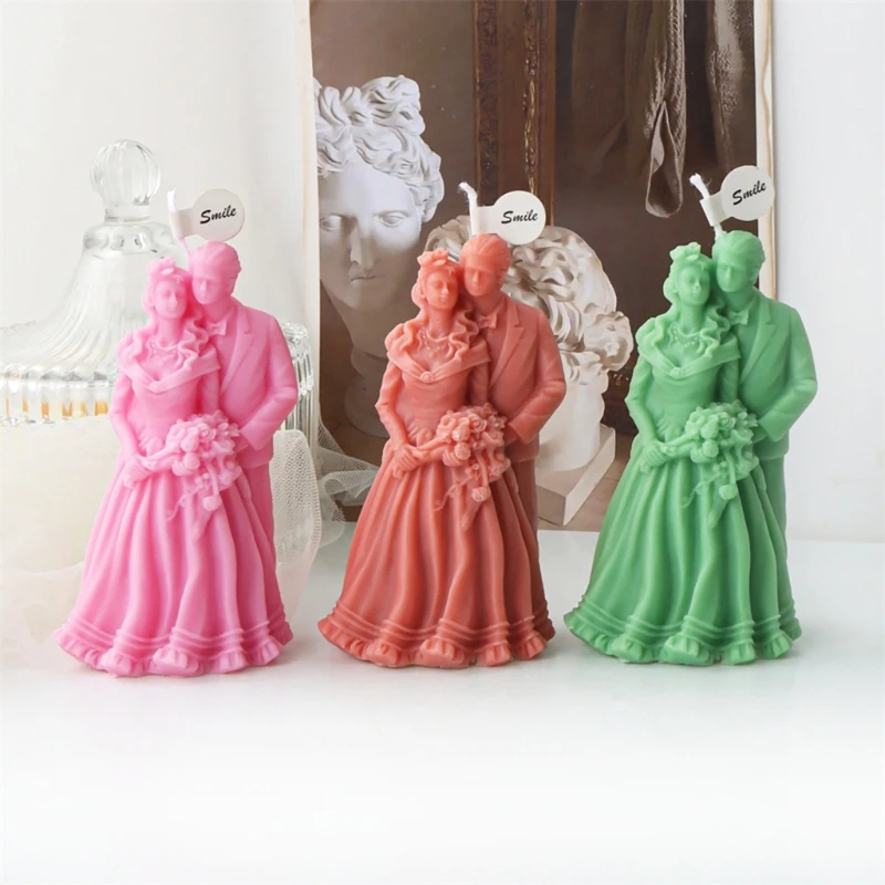 Easy to Use Moulds Statue Moulds Crafts Mold Groom and Bride Silicone Mold Perfect Gift for Art Enthusiasts