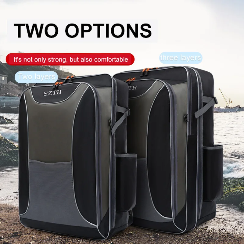 70CM 60CM Fishing Bag Waterproof Chair Rod Tackle Backpack Muti-functional Outdoor Sports Travel Camping Shoulder Bags XA937D