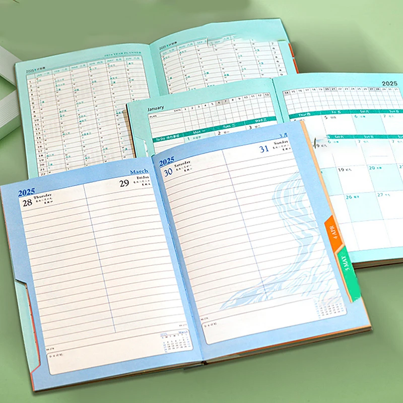 2025 Daily Planner PU Cover Agenda Scheduleโน้ตบุ๊คเหมาะสําหรับสํานักงานโรงเรียนJournaling A5 ธุรกิจ 365 วันปฏิทินPerencanaan