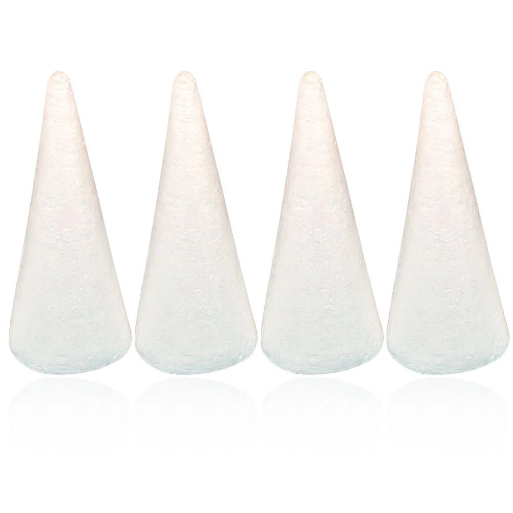 

4 Pcs Foam Cone DIY Craft Cones Simple Foams Toddler Toys for Ornament Shape Child