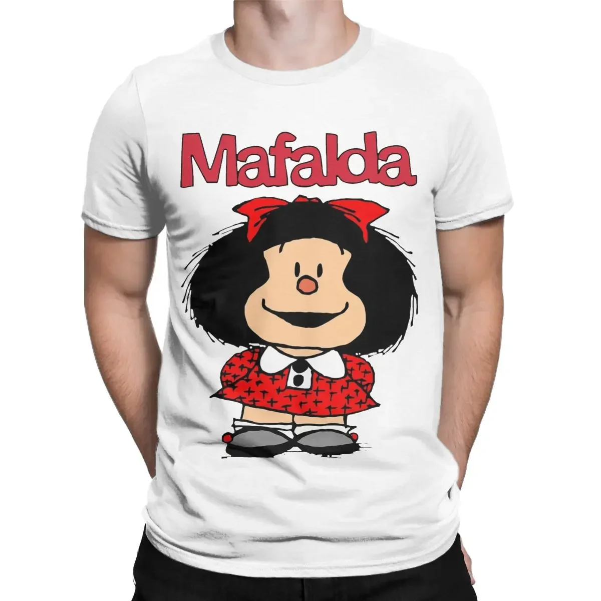 Mafalda T Shirt Men Cotton Unique T-Shirt Crew Neck Tee Shirt Short Sleeve Clothing Plus Size