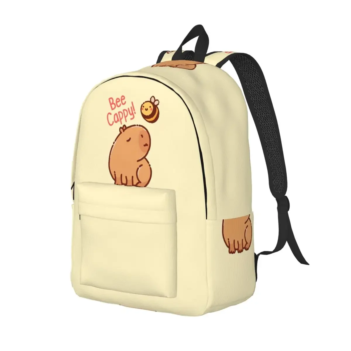 Mochila Bee Cappy Capybara Pun Be Happy para niños y niñas, mochilas escolares para estudiantes, mochila para preescolar, bolsa primaria con bolsillo