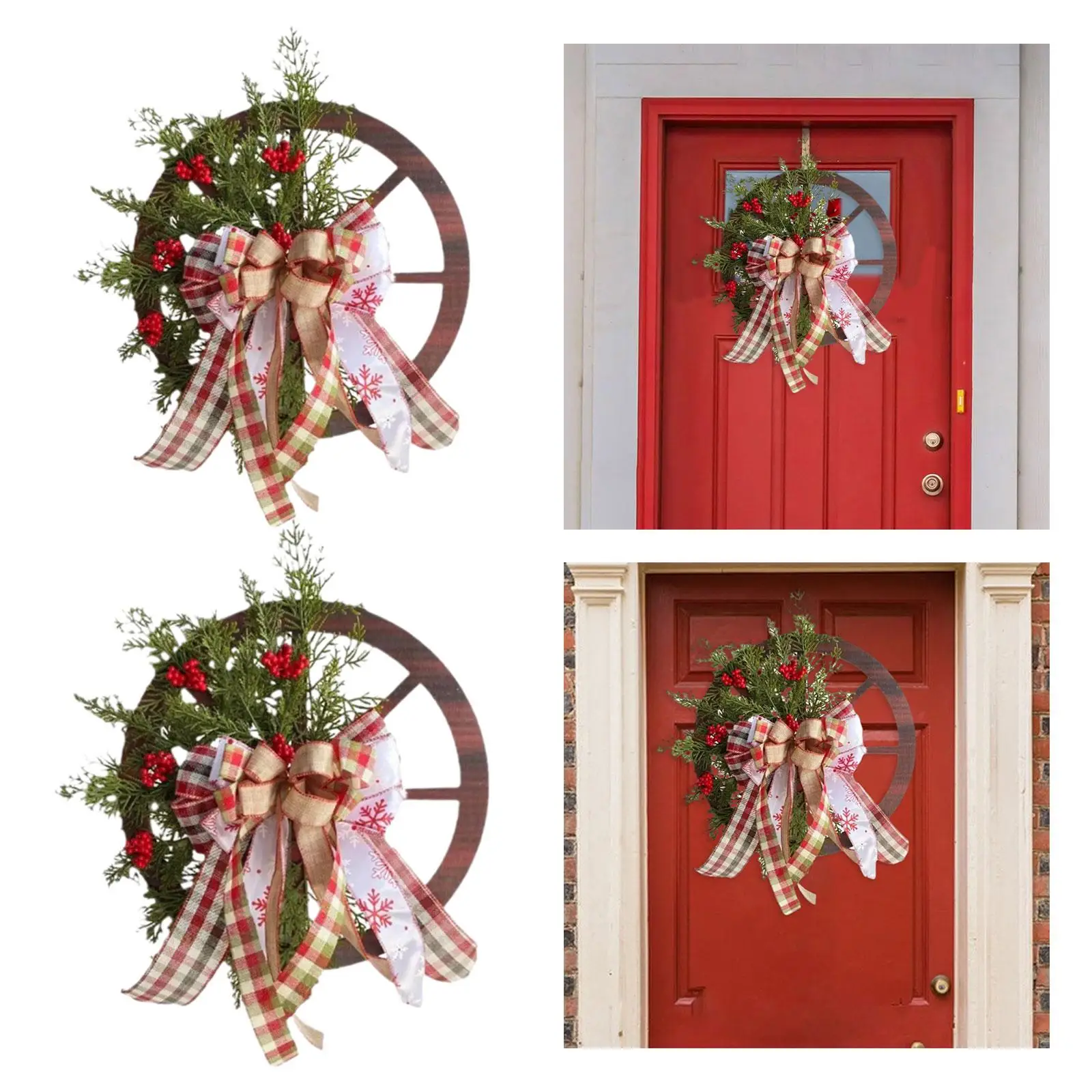 Front Door Christmas Wreath Windows Props Home Hanging Decors Cottage Wreath