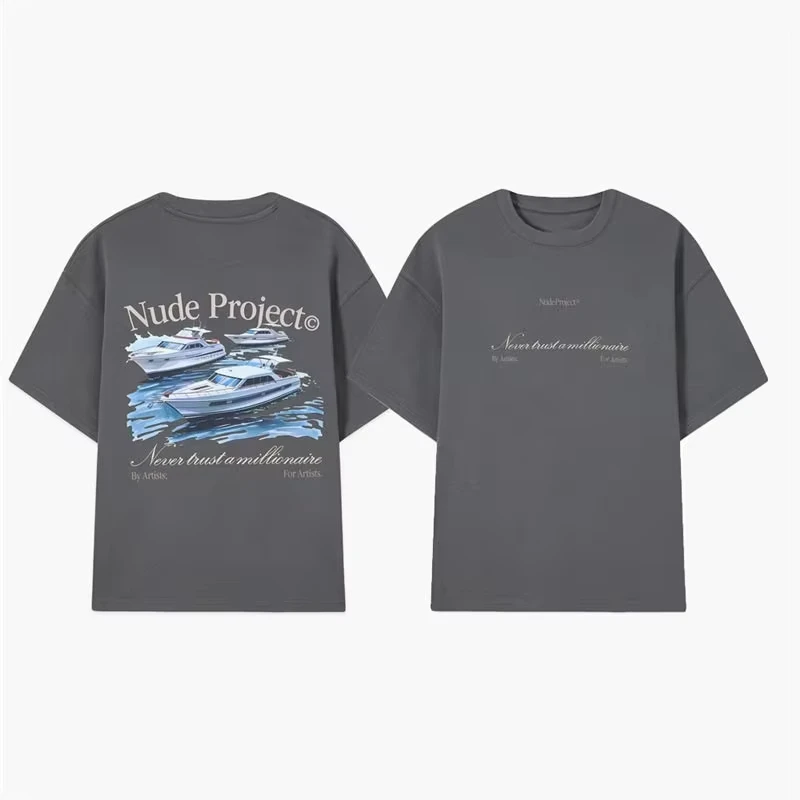 2026 new  universal European-style pattern printed loose-fit style comfortable and casual, basic short-sleeved top T-shirt