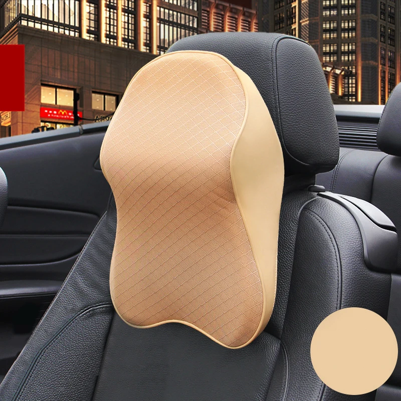 Coussin de repos en mousse à mémoire de forme 3D pour siège de voiture, coussin en tissu pour la tête et le cou, maille de soutien respirante