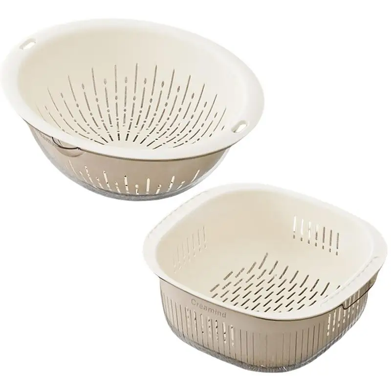 

Kitchen Colander Bowl Set Vegetables Kitchen Colander Basket Food Strainer Basket with Thickened Basin Wall for Lettuce Berries