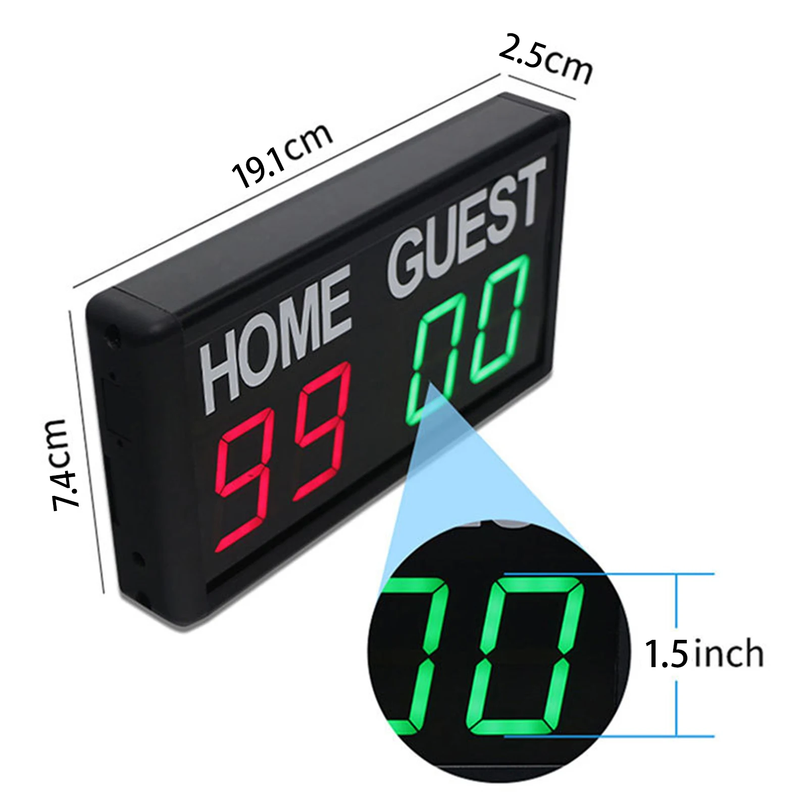 Wall Mounted Electronic Digital Scoreboard Timer Remote Control LED Display Counting Score Keeper for Badminton Basketball Sport