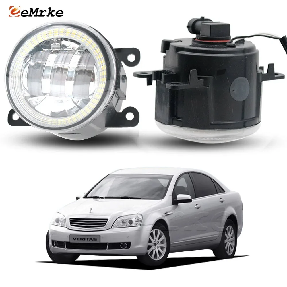 LED Fog Lights Assembly + Angel Eyes for Daewoo Veritas 2008 2009 2010 Car Clear Lens DRL H11 12V 30W Fog Daytime Running Lamp