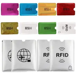 5pcs Anti-theft RFID Card Holder Colorful Aluminium Reader Lock Protect Case Cover Safety Passport Protector Sleeves