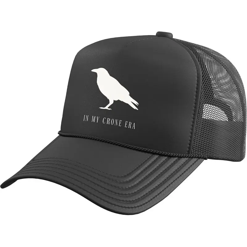 in My Crone Era Tshirt Crown Dark Cauldron Goth Witchy Witch Trucker Hat with Adjustable Mesh Back