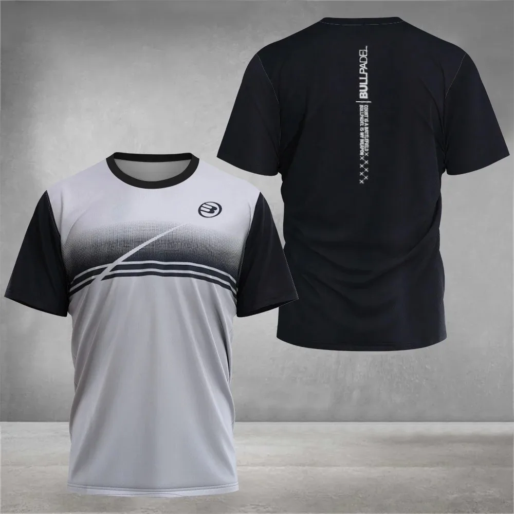 2024 Butik Moda Tenis Sporty Z Krótkim Rękawem Lato Nowe Męskie Fitness Sportowe Oddychające T-shirt Męski Padel Szybkoschnący Top