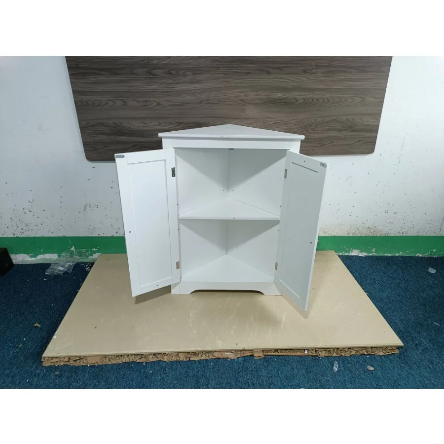

Floor Corner Cabinet with 2 Doors and Adjustable Shelves Freestanding Narrow Cabinet Organizer Corner Storage Cabinets for Bath