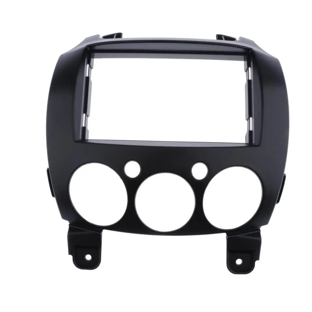 Durable Car Stereo Fascia Panel Double Din Black Dash Mount Frame for Mazda 2 Demio 2007 to 2014
