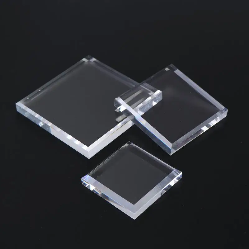 Transparent Square Cube Crystal Glass Base Craft Jewelry Display Ornaments