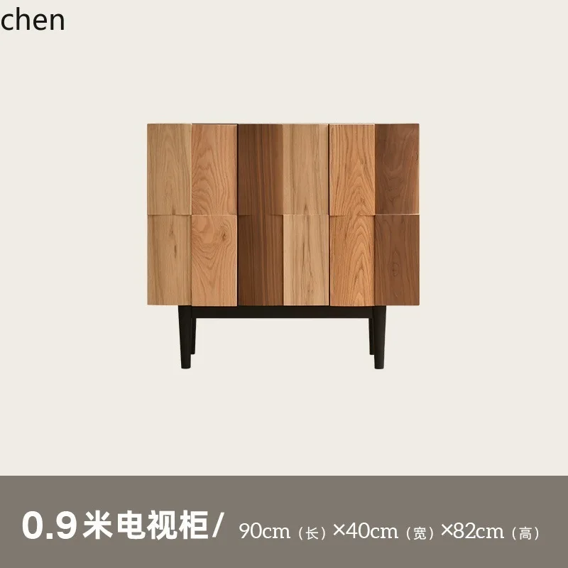YFY  Wabi-Sabi Style Sideboard Pure Solid Wood Storage Modern Minimalist Entryway Bedroom Organizer Cabinet