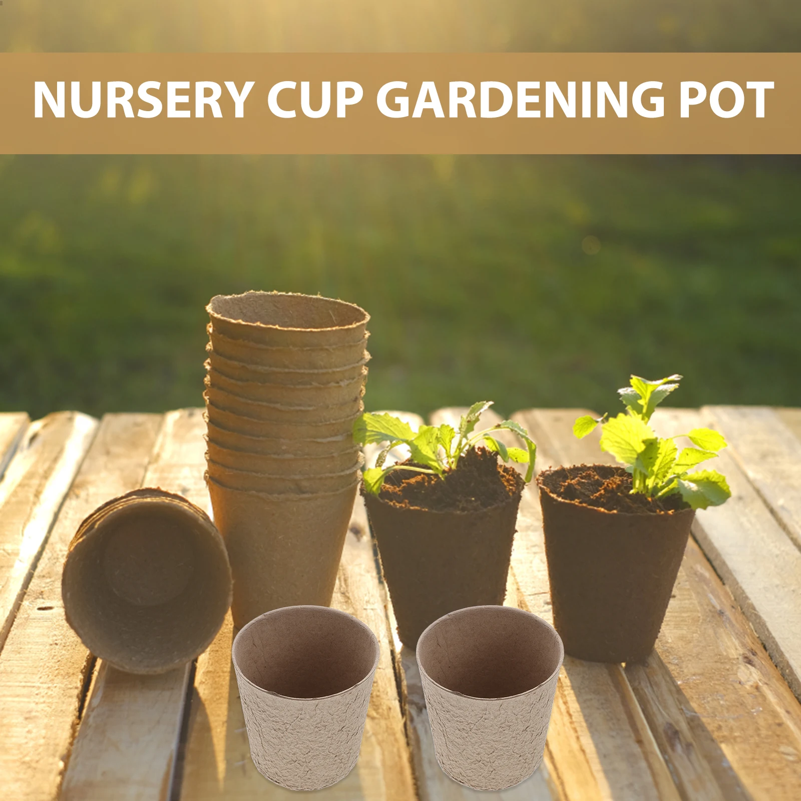 

12pcs Nursery Cups Biodegradable Safe Use Vintage Decorative Containers for Garden Farm Seedlings Cultivation Planting Pots