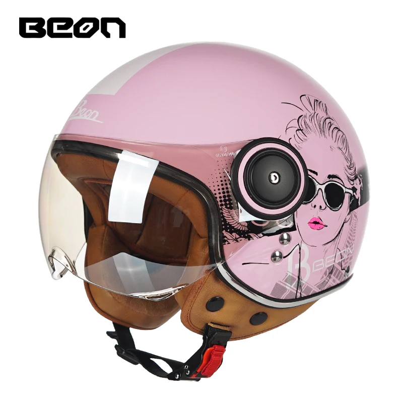 BEON Fast Ship Open Face Motorcycle Helmets Vintage Cafe Racer Helmet Flip Up Casco Moto Modular Racing Casque DOT ECE Approved