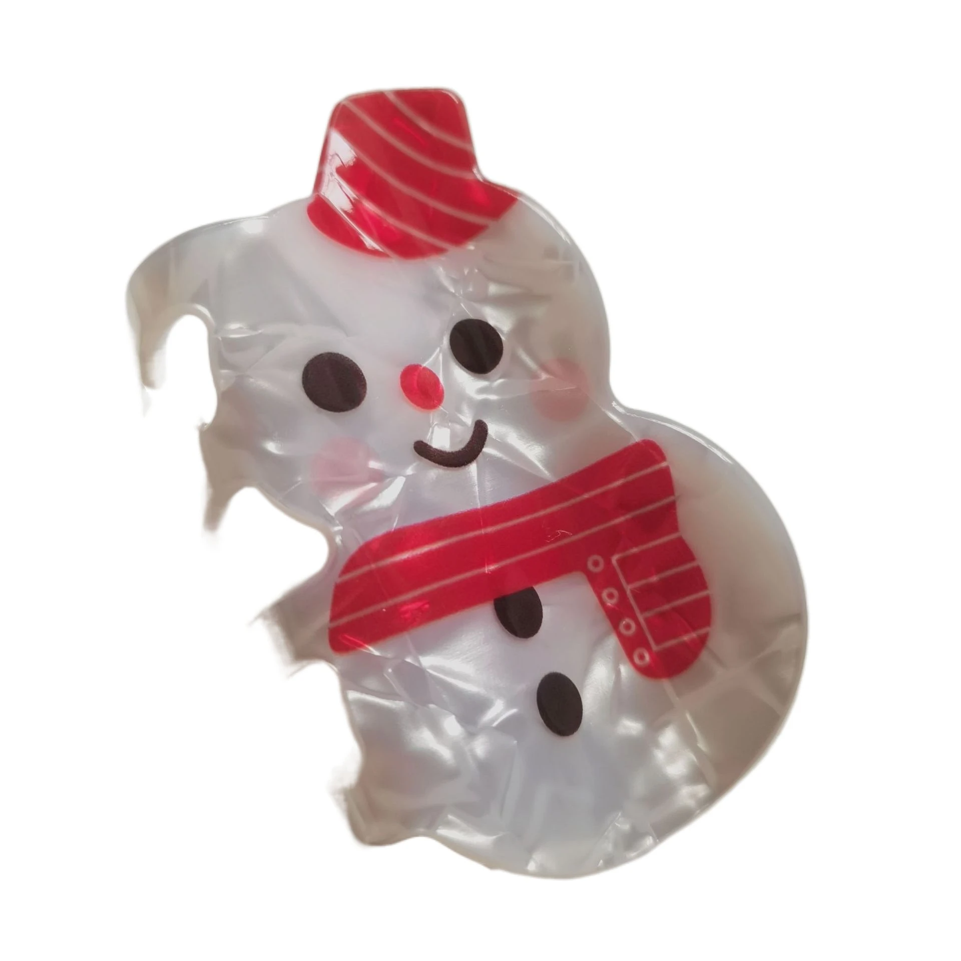 

Sweet Acrylic Red Cap Claw Clip Cartoon Bearded Santa Claus Christmas Hair Claw Ponytail Holder Creative Snowman Hairpin Girls