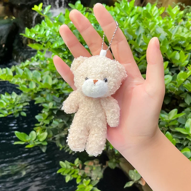 10/30Pcs 12cm Cute Powder Blusher Teddy Bear Cartoon Plush Stuffed Doll Toy Birthday Party Wedding Gift Keychain Pendant
