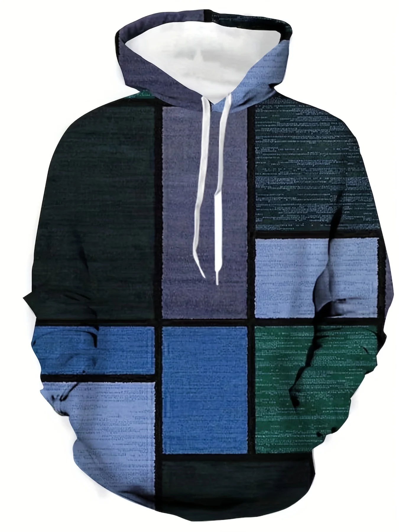 3D Color Block Patchwork Print Men\'s Hoodie Fashion Street Hooded Sweatshirt Summer Autumn Tracksuit Gym Pullover Casual Hoodies