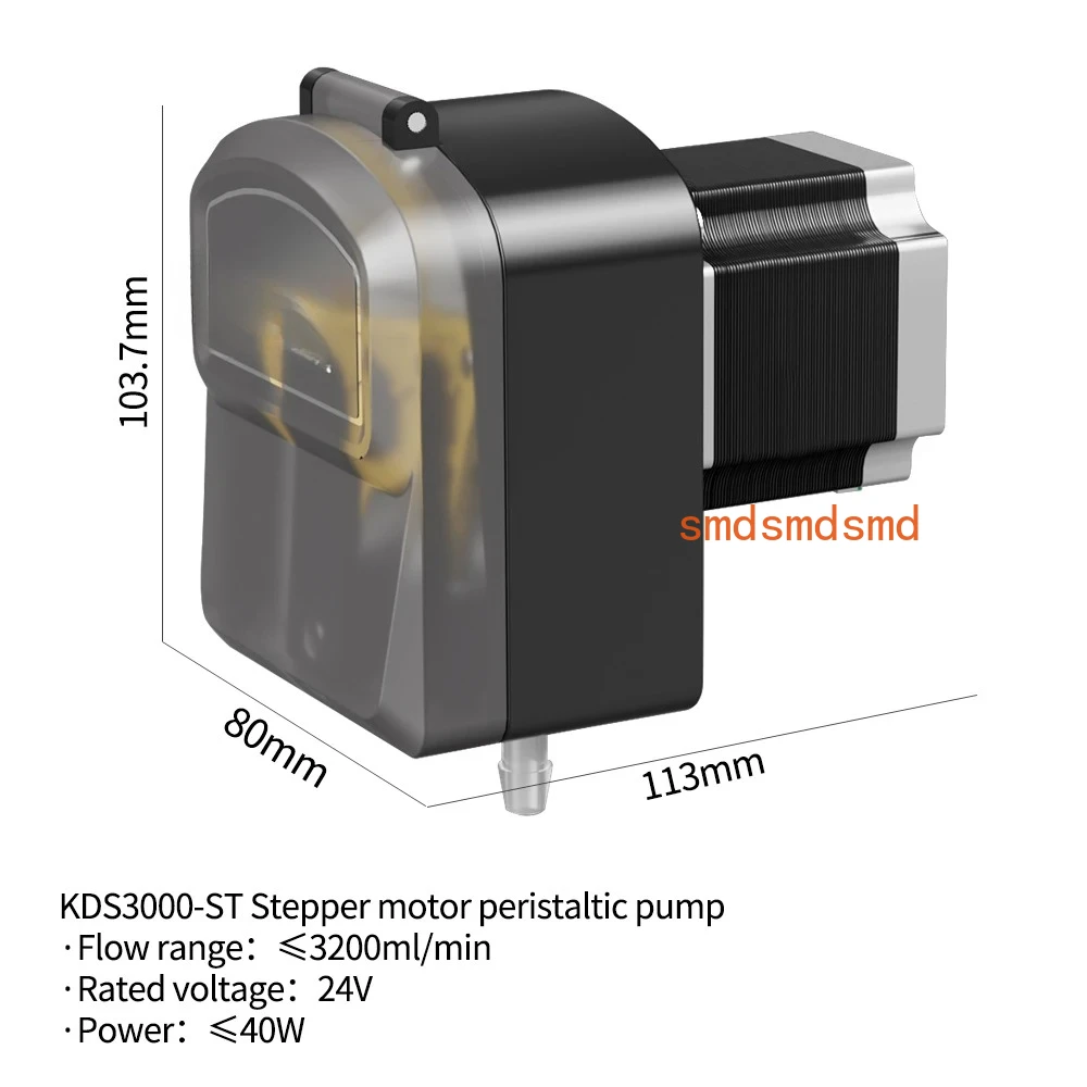 3.2L/min KDS3000 Peristaltic Pump 24V Stepper Self-priming Pump 300RPM High Flow Transfer Pump Silicone 2.5mm Thickness