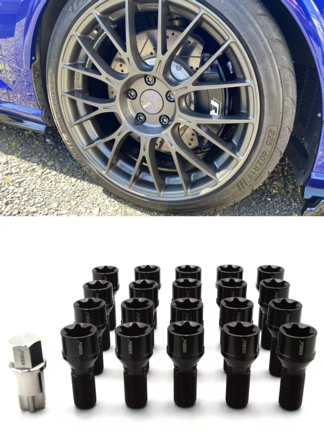 HRMin nunca oxida M12 * 1,25*28-45mm Gr.5 asiento cónico de titanio rueda automotriz perno de titanio perno de cubo para coche de carreras Fiat Peugeo