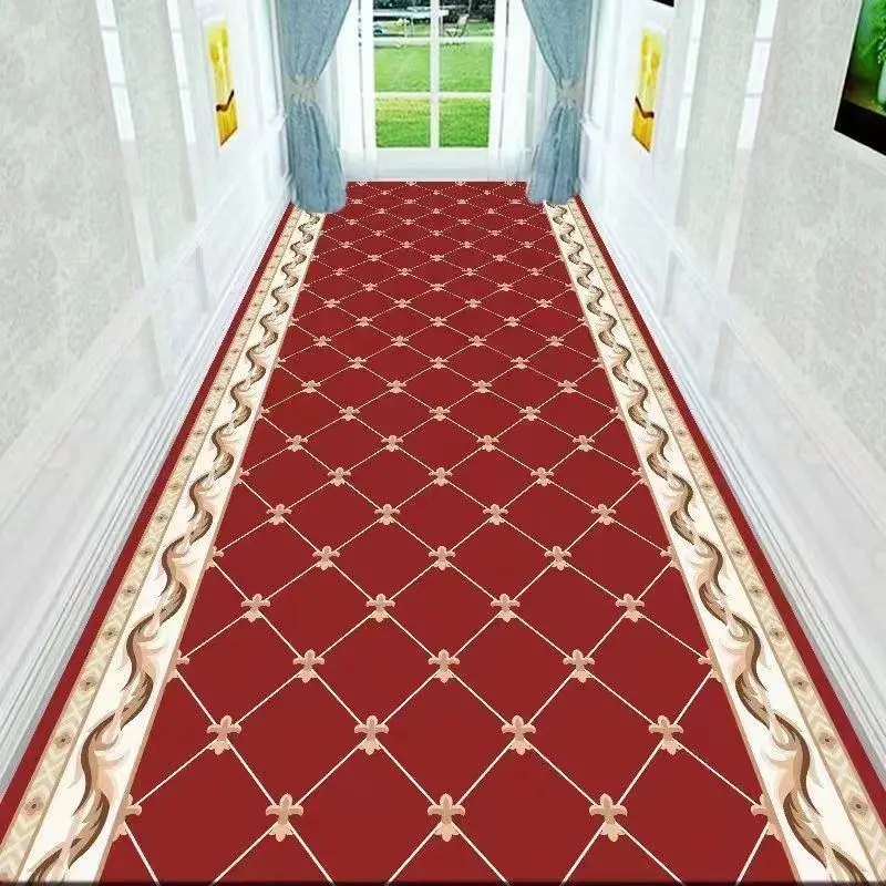 

Custom Made Long Hallway Carpets European Stairs Corridor Carpet Hotel Hallway Runner Carpet Area Rugs Non-slip Floor Mat