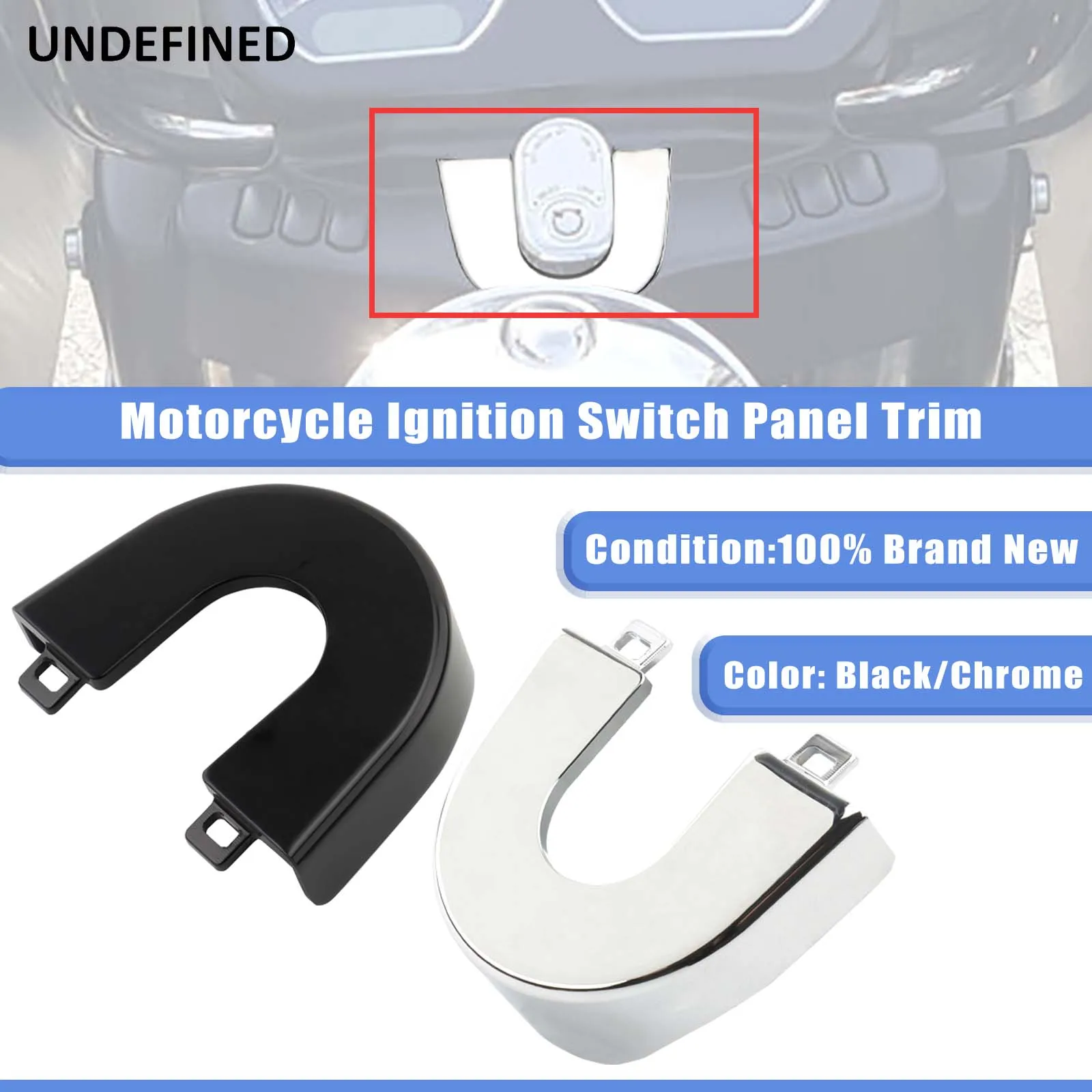 

Motorcycle Ignition Switch Panel Trim For Harley Road Glide Special Ultra FLTRU FLTRX FLTRXS FLTRXSE 15-22 Chrome Black Unpainte