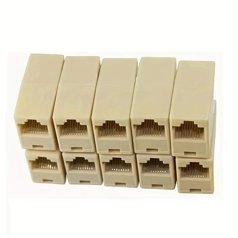 10PCS RJ45 LAN Cable Coupler, Ethernet Network Extender Connector For CAT5 CAT6 Cable, Dual Straight Through Adapter