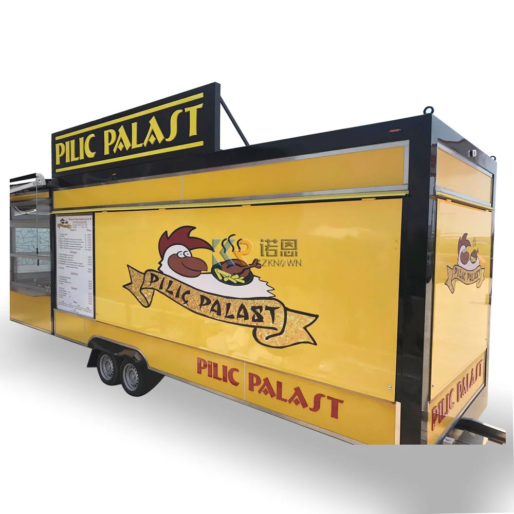    Reboque de comida de cozinha móvel personalizado totalmente equipado pizza churrasco café bolha chá cachorro-quente carrinho de comida de rua quiosque catering