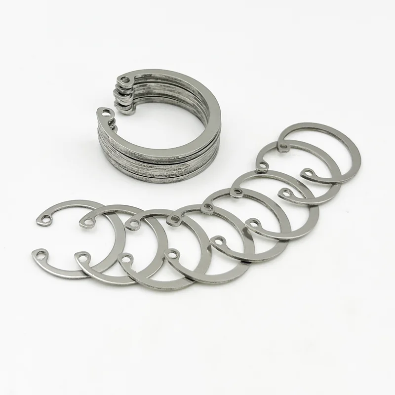 Interner Sicherungsring-Halteclip vom Typ C aus Edelstahl, Sicherungsring für Lochsortiment-Set, schwarzes Schaftlochloch 304, M8-M48 – Detail 7