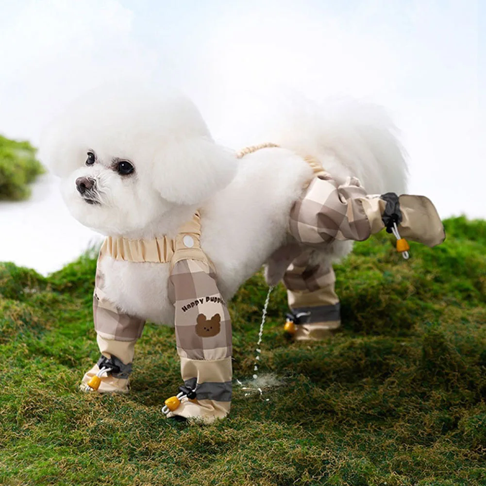 

Dirty-Proof Dog Suspender Boots with Harness Anti-Slip Adjustable Straps Pets Dustproof Pants for Small To Medium Dogs