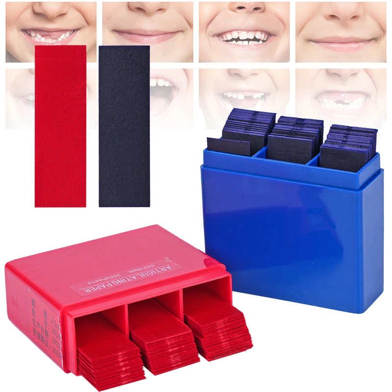 300 Blatt Dental-Artikulationspapier, doppelseitige Bissstreifen für Zahnärzte, Mundpflege, Zahnaufhellungsmaterial, Werkzeug – Detail 4
