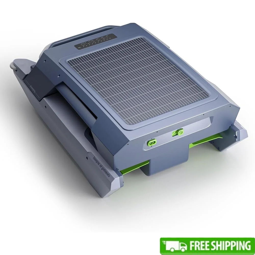

Solar Electric Robotic Pool Skimmer Cleaner Dual Charging Technology Automatic Sensor Obstacle Avoidance 40 Hours Runtime