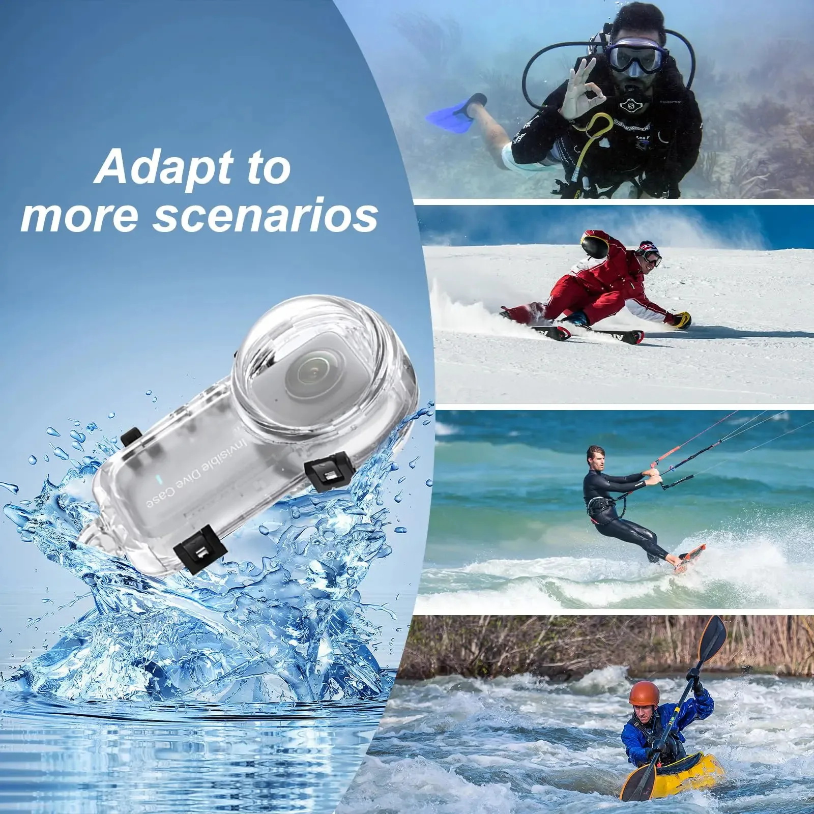 Funda de buceo para Insta360 X4, carcasa impermeable para Insta360 X4, funda de buceo Invisible, accesorios de carcasa de buceo