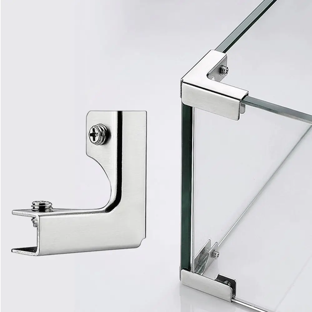 Hot 304 Stainless Steel T-cross Angle Corner Code L-type  Glass Clip Corner Buckle Reinforcement Guard Rustproof Fixing Hardware