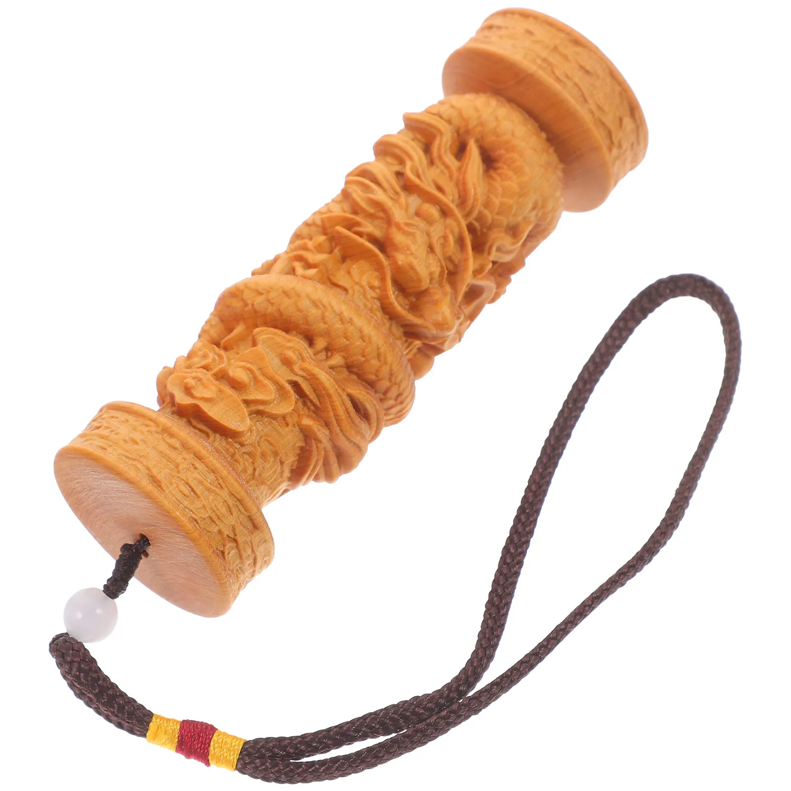 Handmade Wooden Carved Pendant Elegant Detail Crafted Phone Decor Keychain Pendant Bag Hanging Ornament Smartphone Strap Charm