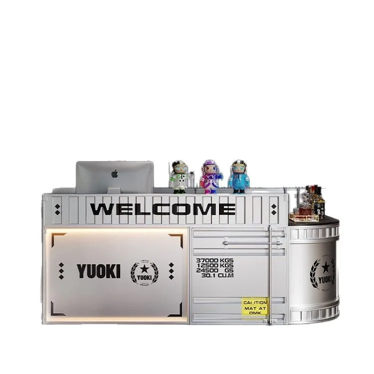 

Industrial style bar checkout page Milk tea shop cafe container