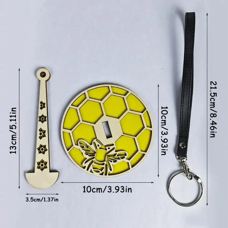 Leichter, tragbarer Garnhalter aus Holz mit rutschfestem Handgelenkgriff, Garnball-Spender für professionelle Strick- und Häkelarbeiten. – Detail 6
