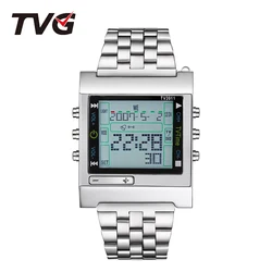 TVG Brand Men Sports Watches Military Quartz LED Digital Watch Men Waterproof Alarm Smart Remote Wrist Watch Relogio Masculino