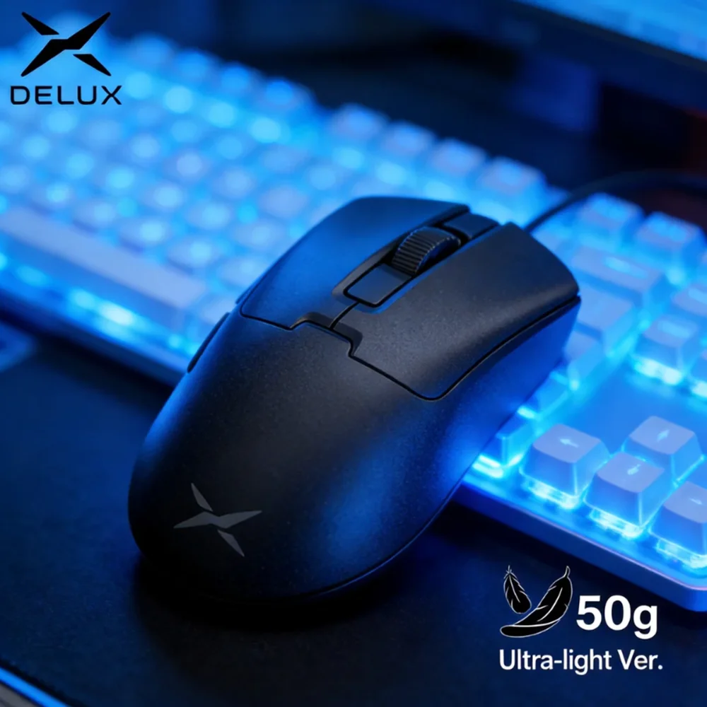 delux-m900pro-ultra-50g-wireless-gaming-mouse-ergonomic-1k-polling-rate-paw3395-500mah-8k-compatible-receiver-for-gamer-gift