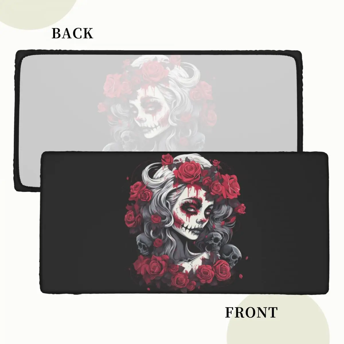 Alexander Gothic Las Elegantes Girls Day Of Dead Skull Custom Rectangular Tablecloth Oilproof Table Cover for Dining Table Cloth